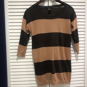 Ann Taylor brown striped sweater, size petite S